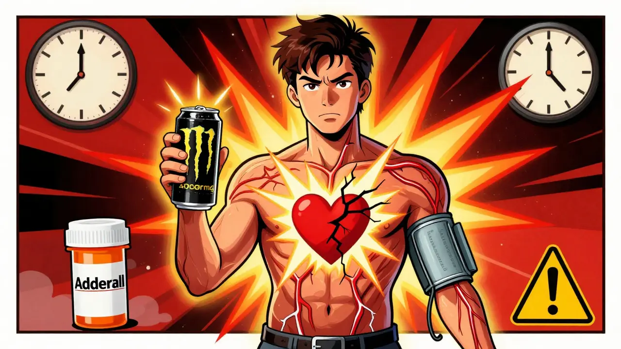 Energy Drinks and Stimulant Medications: Blood Pressure and Heart Risks
