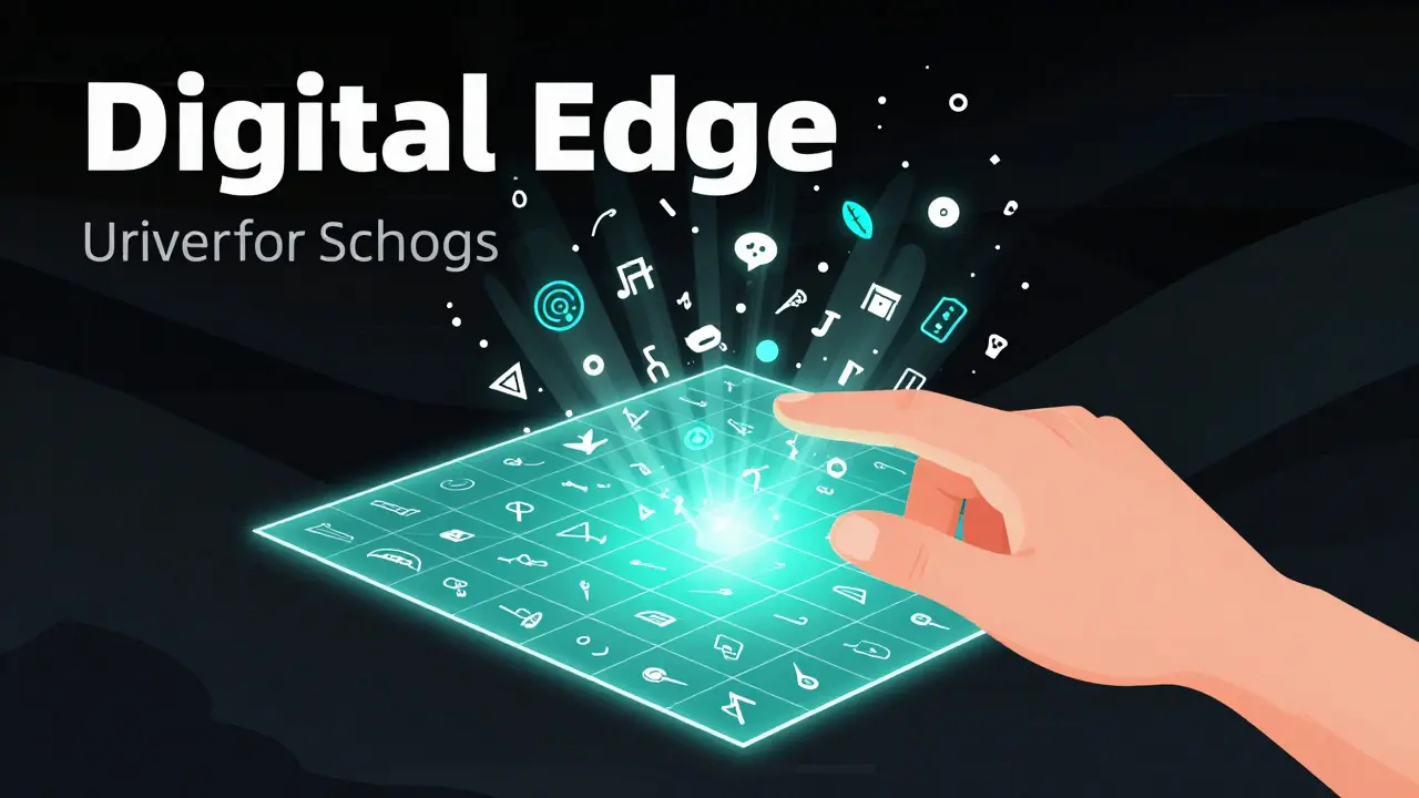 A hand organizing chaotic industrial symbols into a structured digital grid.