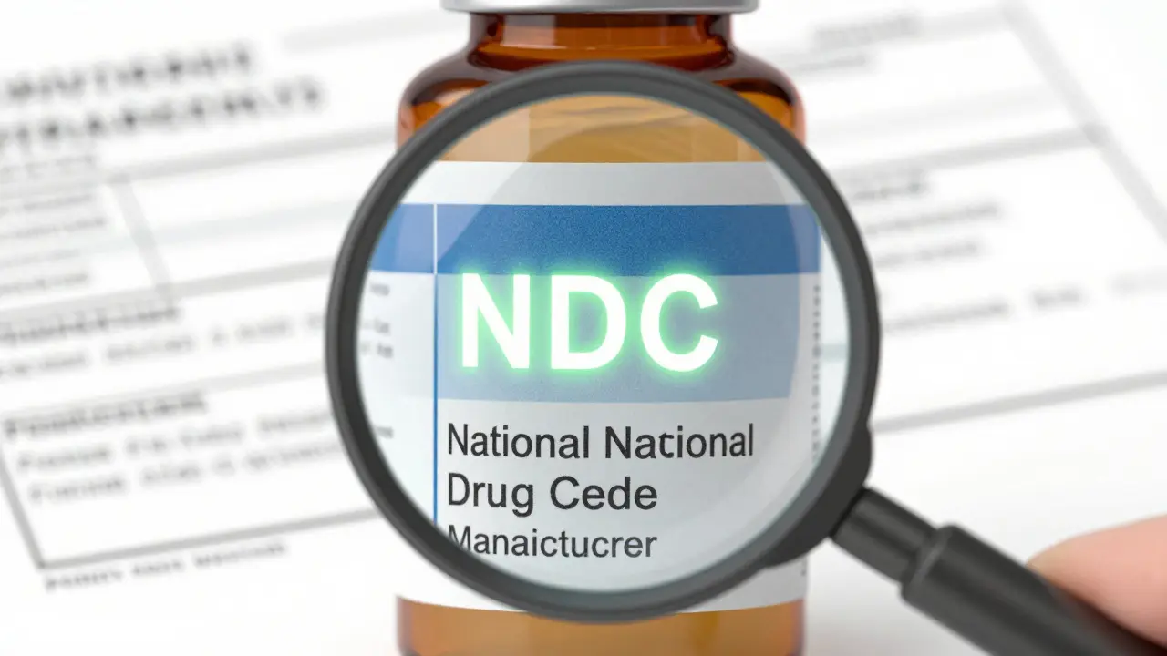 Detailed view of a medication bottle with highlighted NDC code, representing the key step for accurate generic drug safety reporting.