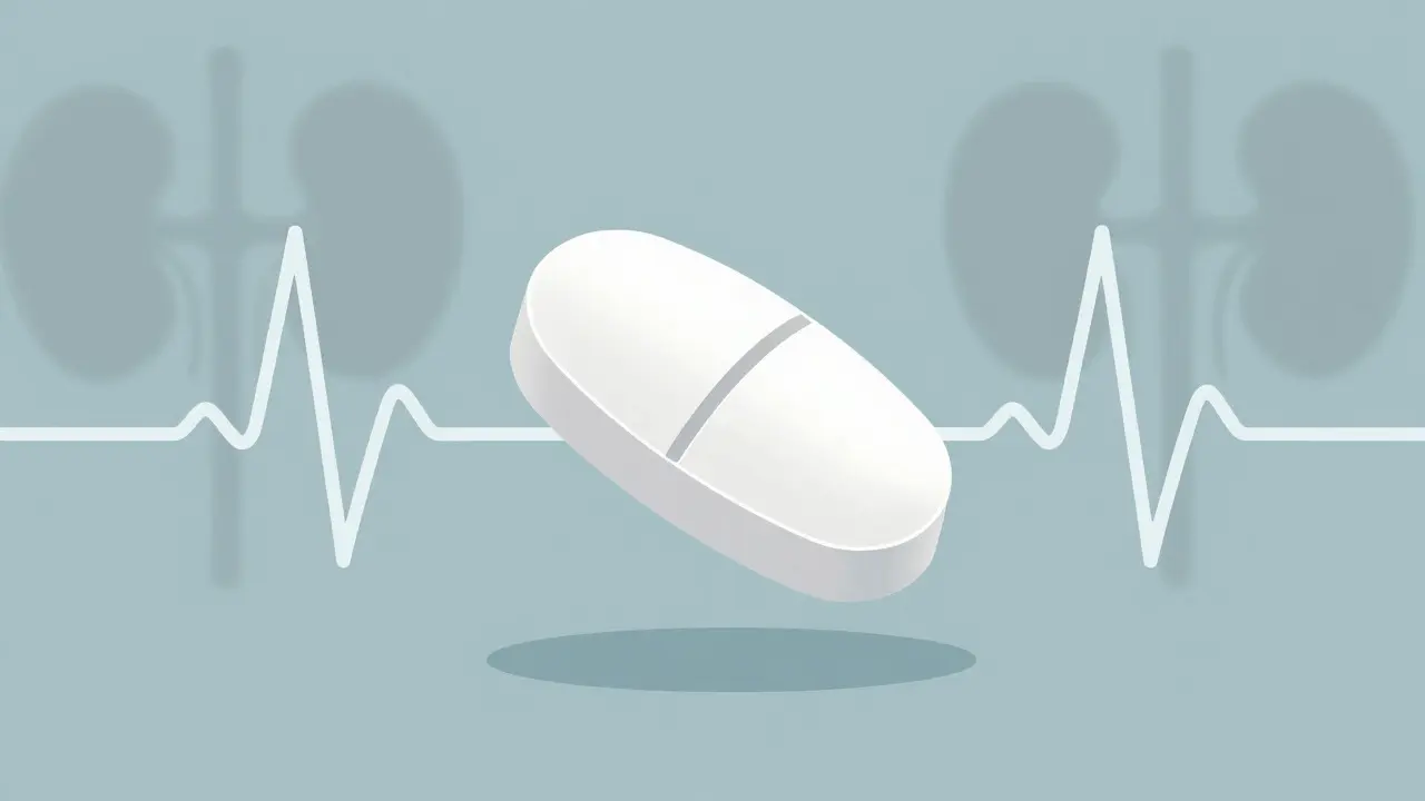 White pill tablet with calm radiating lines and shadows