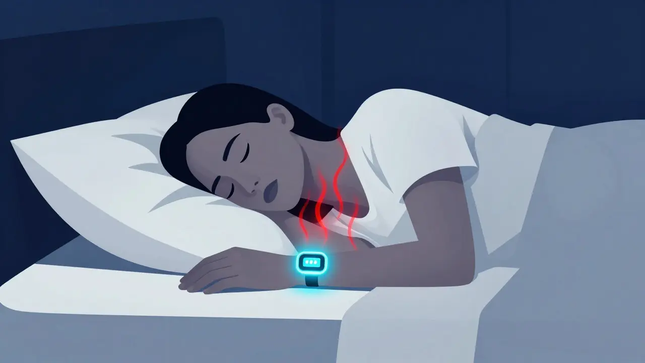 Smart patch cooling body during sleep, futuristic medical art